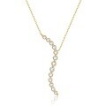 wholesale 18k Gold, Platinum, Cultivated Diamond, S-Shaped, Cold Style, Women's Necklace, Collarbone Chain-0-0