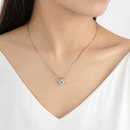S925 Silver 2ct D Color Moissanite Heart Pendant Necklace Wholesale-0-9