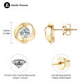 Sterling Silver 5mm Round Moissanite Swirl Stud Earrings for Women-0-5