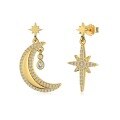 wholesale S925 Sterling Silver Light Luxury INS Style Women's Earrings, High-End Creative Star and Moon Design, Exquisite and Fashionable Versatile Ear Accessories for Women-0-6