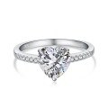 wholesale S925 Sterling Silver Ring for Women, Designed with Unique Heart-Shaped High-Carbon Diamond, Fashionable and Lightly Luxurious Statement Ring for Versatile Styling-0-6
