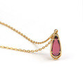 wholesale S925 Gold-Plated Silver Japanese Light Jewelry, Natural Teardrop Garnet, January Birthstone, Energy Stone Pendant-0-4
