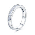 wholesale 925 Sterling Silver Princess Cut Diamond Full Moissanite Inlay Ring European and American Stackable Ring for Women Square Ring-0-4