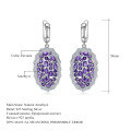 wholesale S925 Silver Luxury Natural Amethyst Stud Earrings with Group-Set High-End Natural Gemstones-0-0