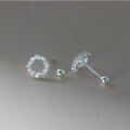 wholesale S925 Sterling Silver Irregular Circle Full Diamond Spiral Ear Studs Ins Style Design Earrings M04929-0-3