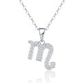 S925 Silver Zodiac Necklace with Moissanite, Customizable Women's Pendant-0-3