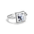 wholesale 925 Sterling Silver Geometric Square Zircon Ring for Women, Light Luxury Fashion, Ins Internet Famous Irregular Zircon Ring, New Style-0-3
