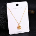 S925 Sterling Silver K Gold Pendant Necklace with Gourd and Plain Pi-0-24