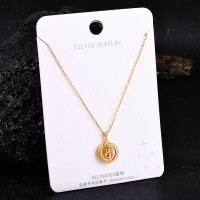 S925 Sterling Silver K Gold Pendant Necklace with Gourd and Plain Pi-S925 Sterling Silver YD2-0118QJ 925 Silver