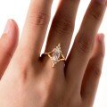 wholesale S925 gold-plated marquise moissanite ring for women, flattering and elegant vintage crown design, best-selling style-0-3