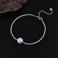 Sterling Silver Pearl Bead Cubic Zirconia Bracelet, 2025 New Women's Gift-0-22