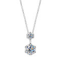 S925 Sterling Silver Moissanite Necklace for Women, Minimalist Pendant Collarbone Chain-0-3