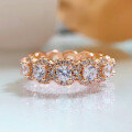 wholesale S925 Sterling Silver Rose Gold Full Diamond Row Ring, Zhuo Zhifan Jewelry New Style, Hot Selling in Europe and America Cross-Border-0-0