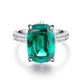 wholesale S925 Sterling Silver Aquamarine Ring for Women with 10-Carat High-Carbon Diamond Zircon, Cross-Border Live Streaming for European and American Markets-0-6