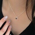 wholesale S925 Sterling Silver Minimalist Heart Key Pendant Necklace for Women, Dainty and Sweet Delicate Collarbone Chain, Versatile Layering Piece-0-2