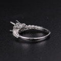 wholesale Classic retro elegant 1ct micro-paved ring setting in 9k/10k/14k/18k white gold-0-2