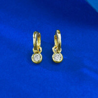 wholesale S925 silver gold-plated round zircon bubble stud earrings for women, hot-selling on AliExpress-E633 White>925 Silver