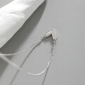 wholesale S925 Sterling Silver 0127 Korean Version Ins Small and Unique Design Minimalist Elegant Versatile Glossy Heart-shaped Textured Pendant Necklace for Women-0-1