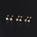 wholesale S925 Sterling Silver Inlaid Diamond Star Earrings Heart Square Geometric Five-Pointed Star Earrings M00061-0-0