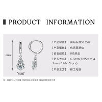 S925 Sterling Silver 3-Carat D Color Moissanite Luxury Halo Stud Earrings-1-carat crown earrings [white gold]  925 silver