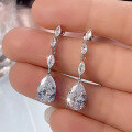 wholesale Sterling Silver New 10*15mm Drop-shaped Full Diamond Stud Earrings Women'sIns Style Cross-border-0-0