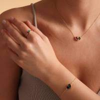 wholesale Metal material, cross-border hot-selling exquisite heart-shaped fashion versatile personalized birthstone necklace, perfect for holiday gifts-Rose gold copper