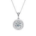 S925 Silver D Color Moissanite Classic Halo Pendant Necklace-0-31