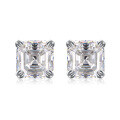 wholesale 925 silver new style 2ct pagoda-shaped D-color moissanite Asscher-cut earrings cross-border bestseller-0-0