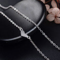 wholesale S925 Silver Cross-Border Fashion Heart Pendant with Crystal Inlay and Hollow Design, Choker Chain, Korean Style Sweet Chic Necklace, New Arrival-0-2