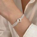 wholesale S925 Sterling Silver Multi-layer Heart Bracelet for Women, Korean Dongdaemun Summer New Arrival Small Design Minimalist Style Accessory-0-0