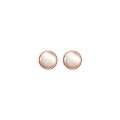 wholesale S925 Sterling Silver Simple Stud Earrings Women's Japanese Korean Style Small Fresh Round Elegant Synthetic Cat's Eye Stone Earrings M01032-0-4