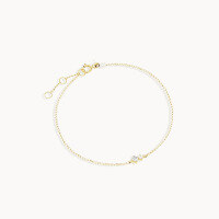 wholesale S925 Sterling Silver Daily Versatile Birthstone Zircon Bracelet, European And American Fashion Ins Style Four-claw Zircon Setting Cross-border Jewelry-Gold March-104#&gt;925 silver