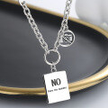 wholesale S925 Sterling Silver Plaid NO Pendant Necklace, Trendy Hip-Hop Style Hong Kong Fashion Unisex Collarbone Chain-0-3