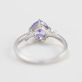 wholesale Wholesale from the source manufacturer of jewelry - Sterling silver daily wear, small and niche, versatile lavender purple icy white zircon ring-0-3