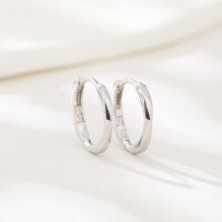wholesale 925 Sterling Silver Moebius Ear Clips for Women, Small Niche Design, New Trendy Minimalist Ear Hoops Studs High-End Earrings-Platinum 925 silver