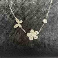 wholesale S925 Silver New Style 2*3 Water Drop Bracelet for Women Korean Minimalist Versatile Design Floral Zircon Cross-Border-White【B0855】 15cm