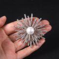 wholesale S925 Sterling Silver 13mm Shell Pearl Brooch, Exuding Personality with a Retro Luxurious and High-End Design-0-2