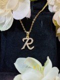 S925 Silver 18k Gold-Plated Moissanite Alphabet Pendant Necklace, DIY Gift-0-21