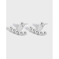 wholesale S925 Sterling Silver Geometric Beaded Minimalist Versatile Korean Version Ins Niche Design Earrings for Women-18K gold [with sterling silver ear plugs]  925 silver