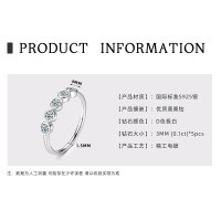 S925 Sterling Silver D Color Moissanite Ring, Sparkling Starry Design-Interlocking  7.5 US