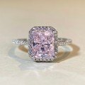 S925 Sterling Silver 7x9mm Radiant Cut High-Carbon Zircon Ring for Women, Direct from Manufacturer-0-2
