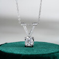 S925 Silver V-Shape Bull Head Fashion Pendant with Moissanite for DIY Necklace Wholesale-0-0