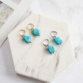 wholesale 925 Sterling Silver Cloud-Pull Earrings, Unique Niche Design Irregular Turquoise Star Earrings for Wholesale-0-2