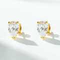 S925 Sterling Silver Waterdrop Red Agate Zircon Green Nano Earrings-0-2