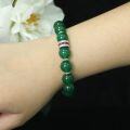 wholesale 925 Silver Gold-Plated Bracelet with High-Carbon Drilled Muzo Green Natural Agate, New Chinese-Style Versatile Jewelry Women's Bracelet-0-1