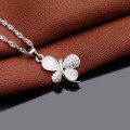 wholesale S925 Silver Sweet Cat's Eye Stone Pendant Dragonfly Necklace for Women, Fashionable and Elegant Fresh Collarbone Chain Accessory-0-2