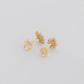 wholesale S925 silver plated with 14k gold, Japanese-style white zircon stud earrings from-0-2