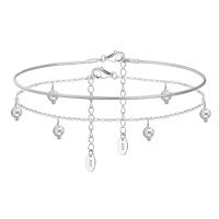 wholesale 925 Sterling Silver Ankle Chain, Stackable with Round Snake Chain and Flash O Chain, 14K Gold Plated, Factory Direct, Cross-border-14K gold