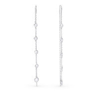 wholesale S925 Sterling Silver Round Zircon Earrings Bracelet Anklet Fashion Minimalist Niche Design Fringe Jewelry Set Gift-Bracelet 925 Silver