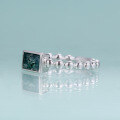 wholesale S925 Sterling Silver Niche Design Natural Moss Agate Ring with 06ct Green Moss Gemstone-0-2